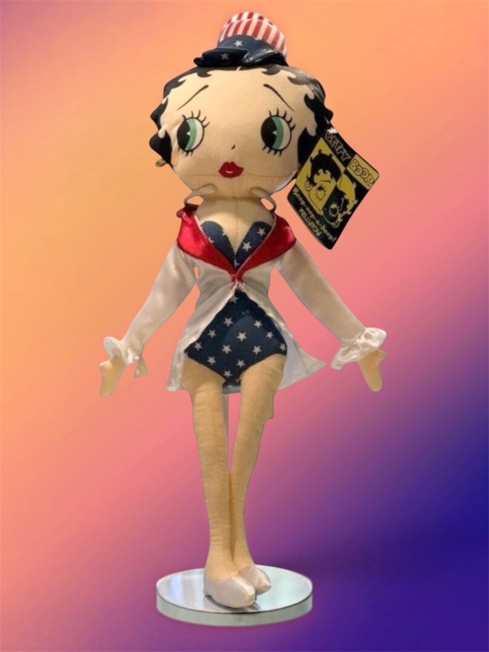 Betty Boop Patriotic Uncle Sam Outfit Cloth Rag Doll 17”